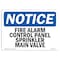Signmission OSHA Sign, 10" H, Rigid Plastic, Fire Alarm Control Panel Sprinkler Main Valve Sign, Landscape OS-NS-P-1014-L-12523 - alternate 1